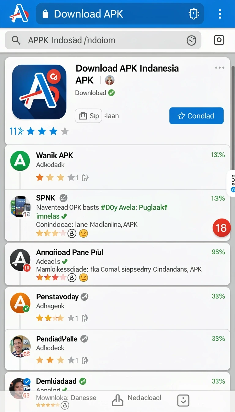Cuplikan layar menu unduhan gadunslot untuk perangkat Android